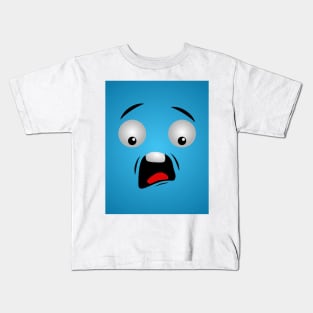 Cute Cartoon Face Emoji Shocked Expression Kids T-Shirt